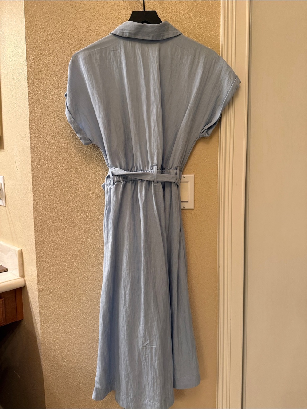 a new day Light Blue Button-Front Maxi Shirt Dress with Tie Waist - Picture 2 of 2